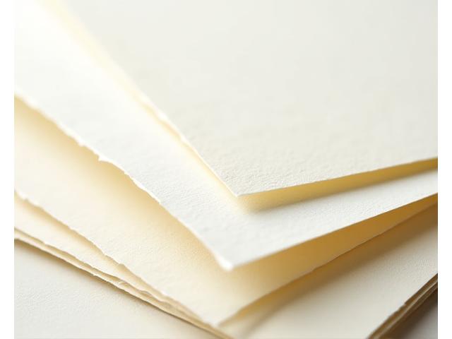 Stack of various textured fine calligraphy papers, some with deckled edges.