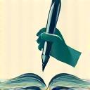 Hand holding a fountain pen over a notebook with initial sketch, indicating consultation